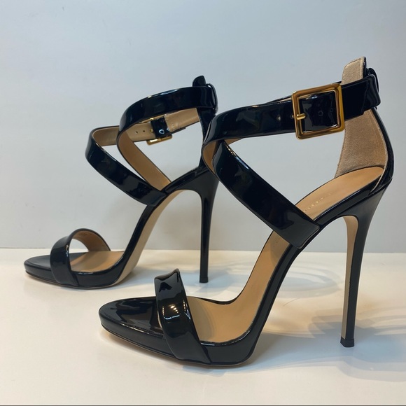 GIUSEPPE ZANOTTI Black Patent Leather Strappy Pumps - Picture 6 of 14